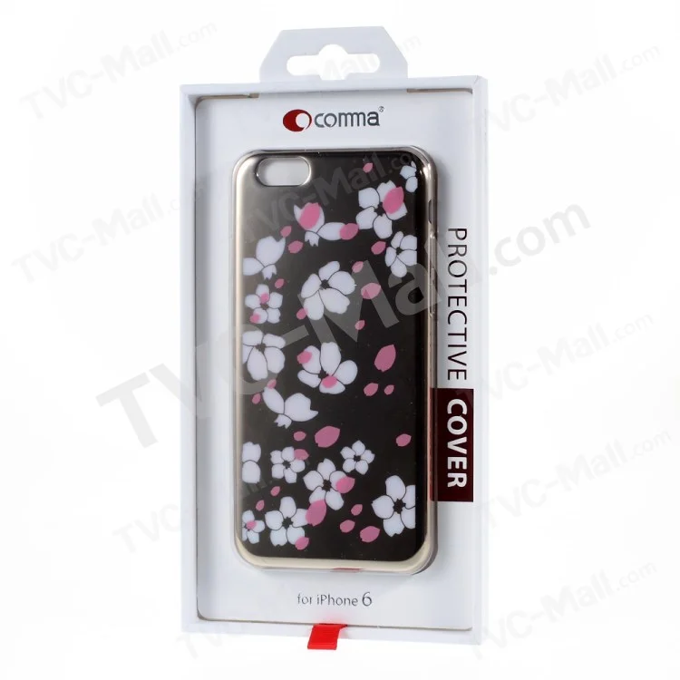 COMMA Bloom Series Plated Plastic Shell for iPhone 6s / 6 4.7 inch - Gold