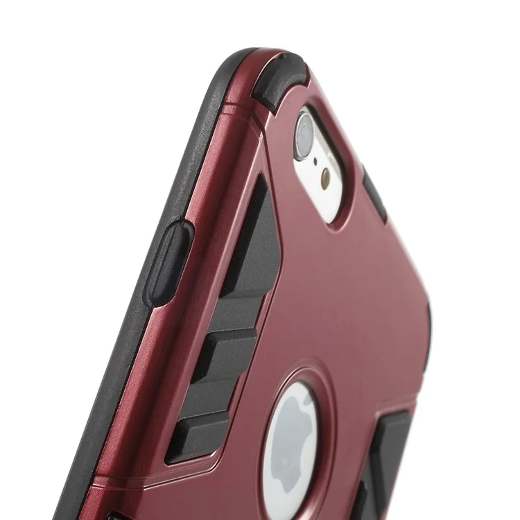PC and TPU Hybrid Kickstand Cover for iPhone 6 Plus / 6s Plus - Red
