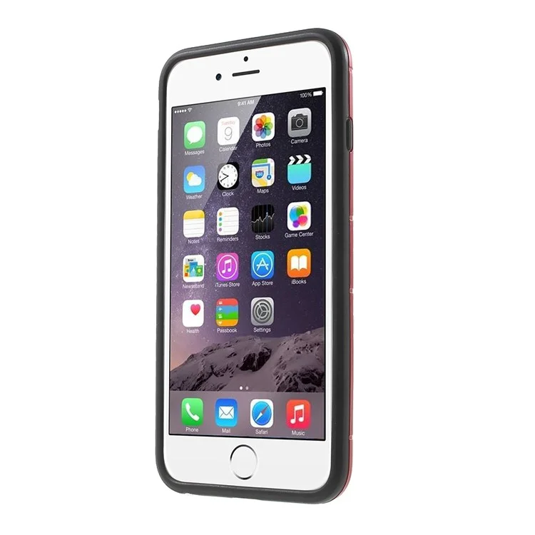 PC and TPU Hybrid Kickstand Cover for iPhone 6 Plus / 6s Plus - Red