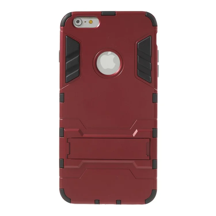 PC and TPU Hybrid Kickstand Cover for iPhone 6 Plus / 6s Plus - Red