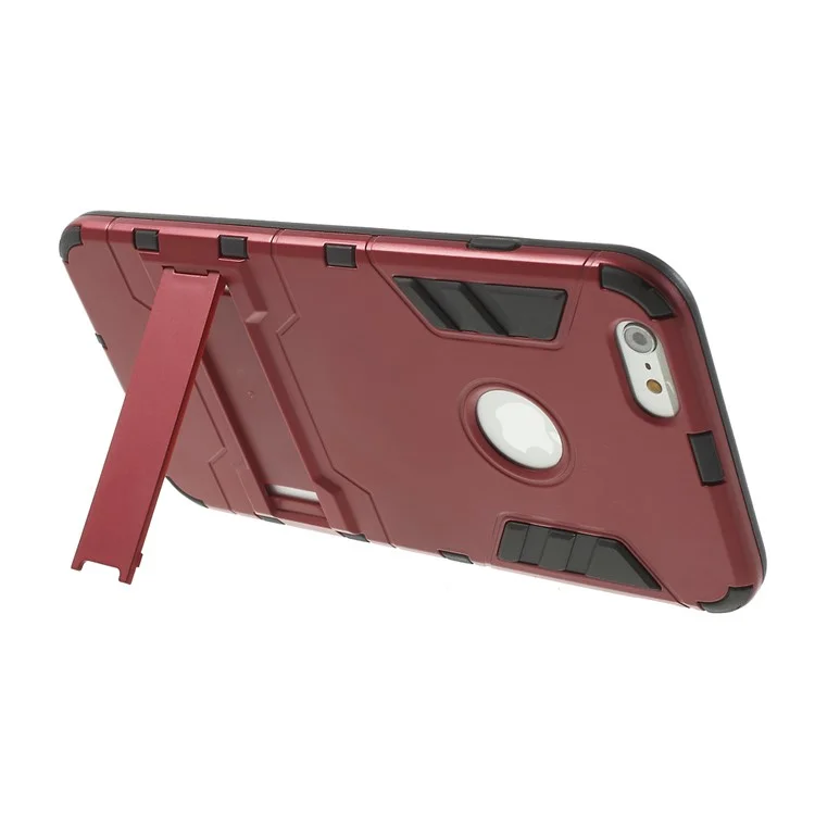 PC and TPU Hybrid Kickstand Cover for iPhone 6 Plus / 6s Plus - Red
