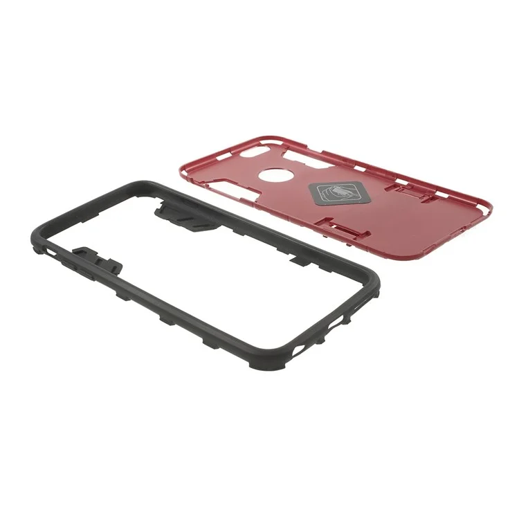 PC and TPU Hybrid Kickstand Cover for iPhone 6 Plus / 6s Plus - Red