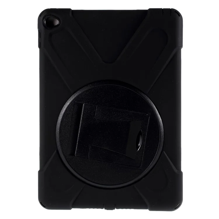 Silicone and PC Heavy Duty Case for iPad Air 2 with Touchable Screen Protector - Black