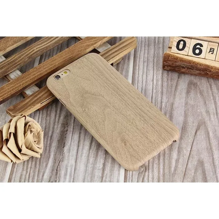 Wood Grain Leather Coated Plastic Case for iPhone 6s 6 4.7 inch - Khaki