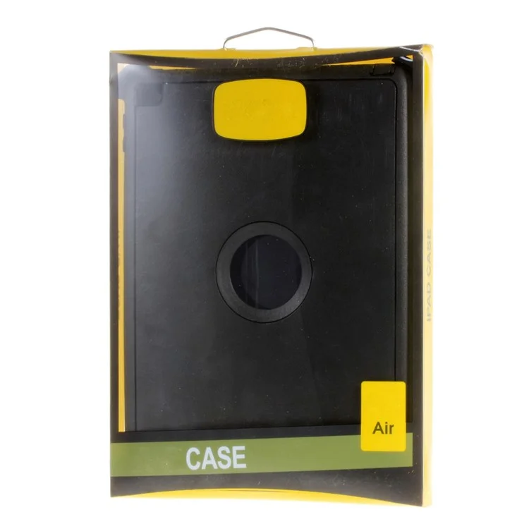 Heavy Duty PC TPU Hybrid Case for iPad Air 2 with Touchable Screen Protector - Black