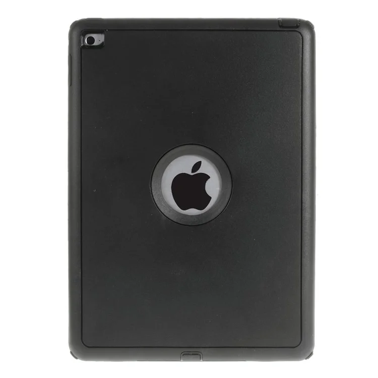 Heavy Duty PC TPU Hybrid Case for iPad Air 2 with Touchable Screen Protector - Black