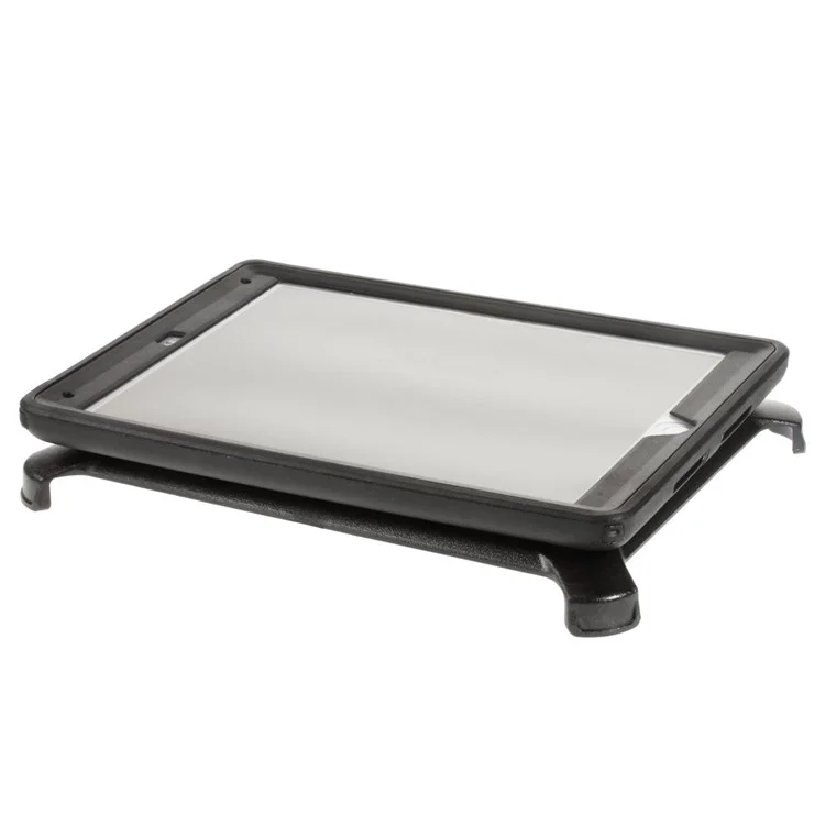 Heavy Duty PC TPU Hybrid Case for iPad Air 2 with Touchable Screen Protector - Black