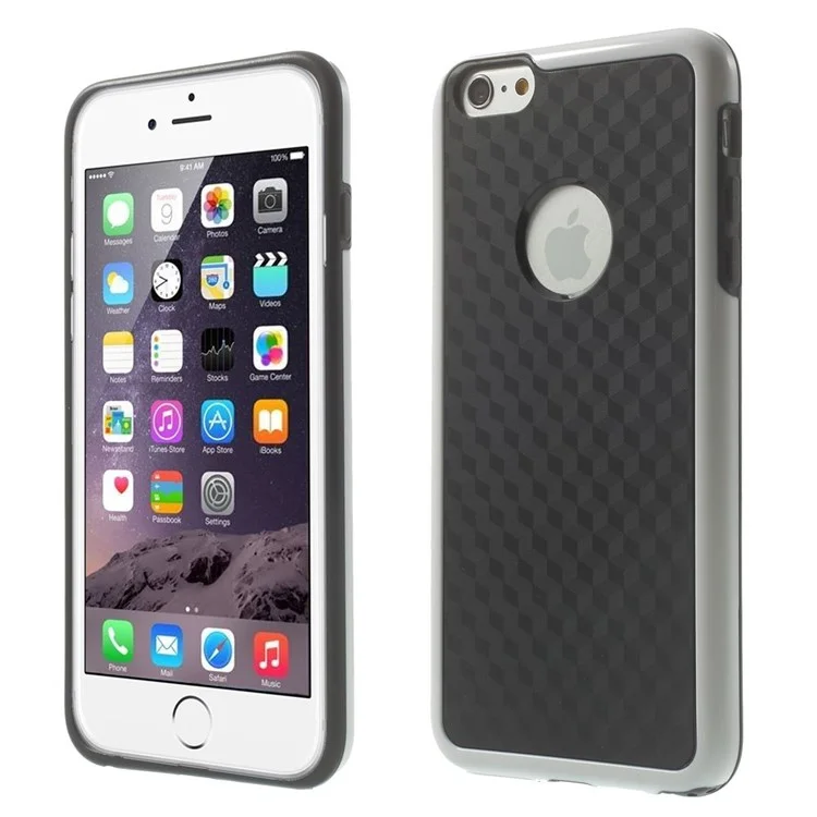 For iPhone 6s Plus / 6 Plus 5.5 inch Cube PC & TPU Hybrid Cover - Black / White