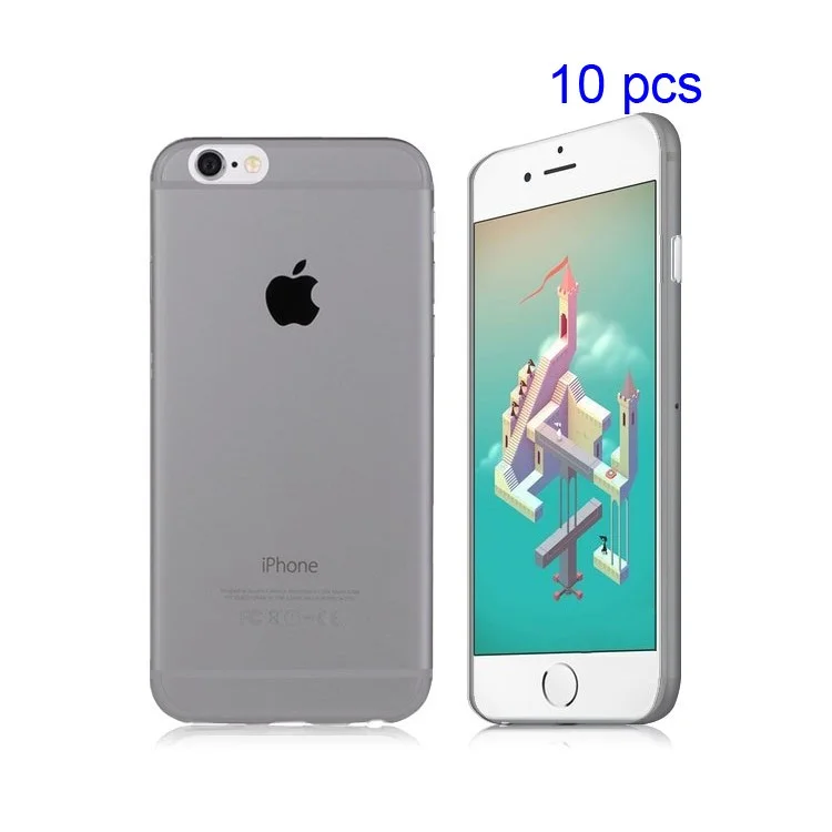 10Pcs/Set PUDINI Ultrathin Soft TPU Case for iPhone 6 / 6s 4.7 inch - Transparent Black