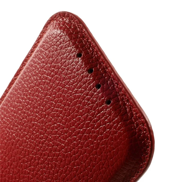 Magnetic Genuine Leather Bag with Pull Tab for iPhone 7 6 6s  4.7 inch - Red