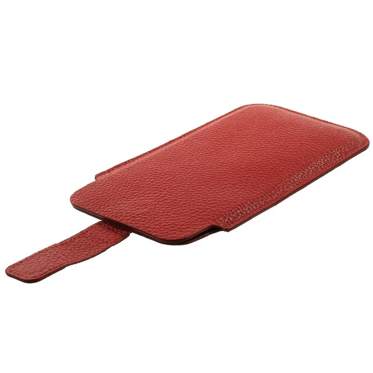 Magnetic Genuine Leather Bag with Pull Tab for iPhone 7 6 6s  4.7 inch - Red