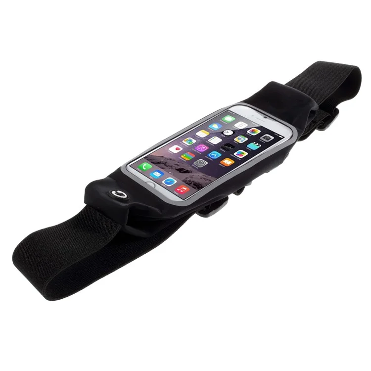 Touch Screen Running Belt Waist Pack Bag for iPhone 7 6 6s 4.7, Size: 149 x 75mm - Black