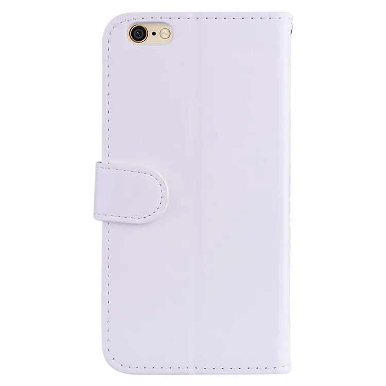 Flash Powder Unicorn Imprint Flower Leather Wallet Cover for iPhone 6/6s 4.7 inch - White