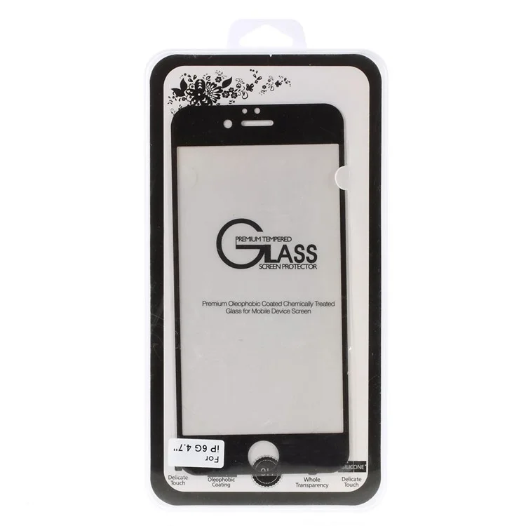 Electroplating Tempered Glass Screen Protector Guard Film for iPhone 6 / 6s - Black