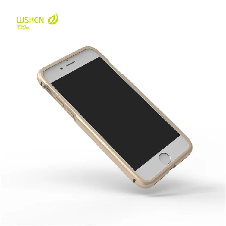 WSKEN X-Bumper Vertical Flip Magnetic Case Metal Frame Clear Back Cover for iPhone 8 Plus / 7 Plus - Gold