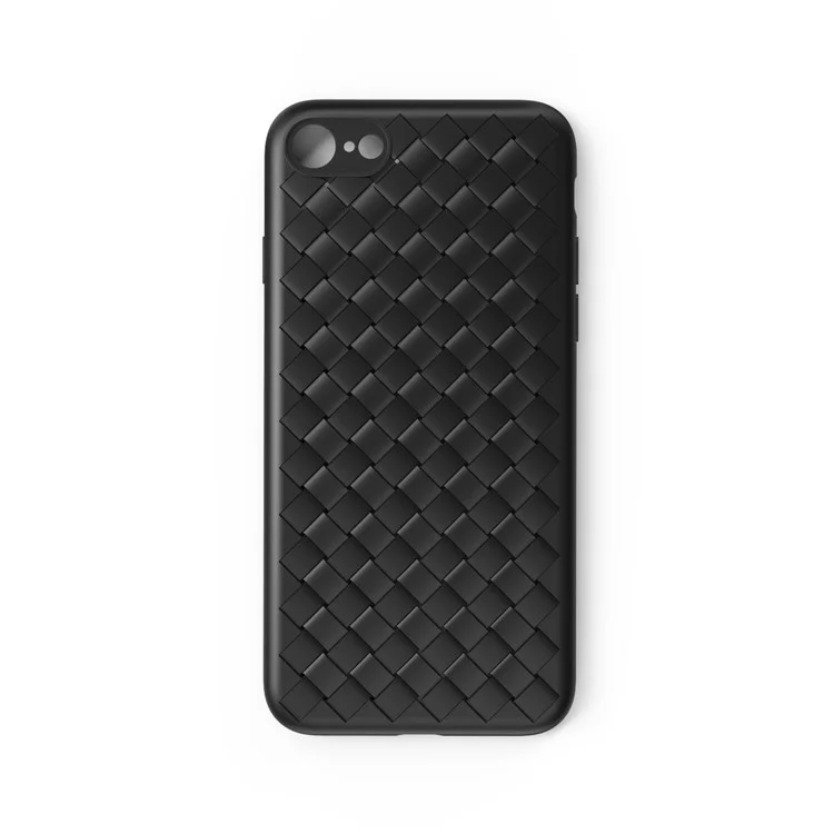 WSKEN Woven Texture Soft TPU Cellphone Case for iPhone 8 / 7 4.7 Inch - Black