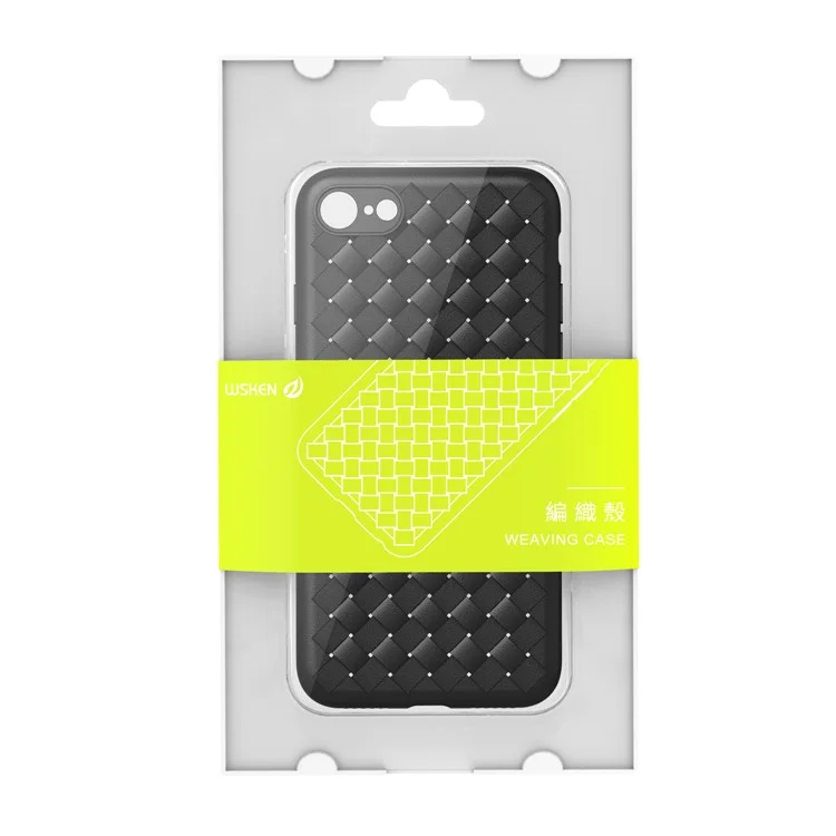 WSKEN Woven Texture Soft TPU Cellphone Case for iPhone 8 / 7 4.7 Inch - Black