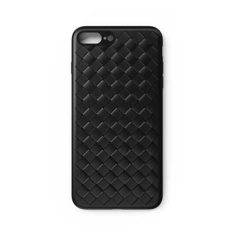 WSKEN Woven Texture Soft TPU Phone Case for iPhone 8 Plus/7 Plus 5.5 inch - Black