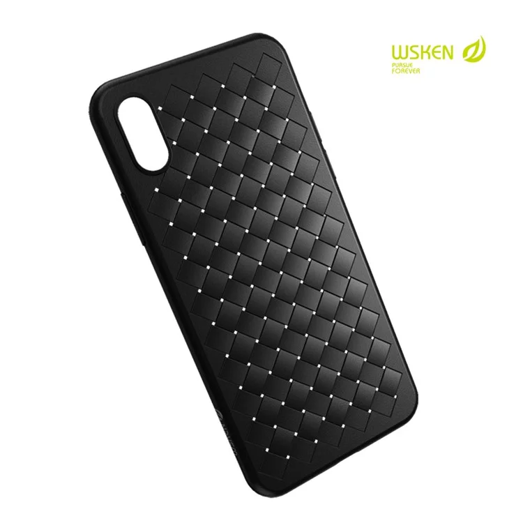 WSKEN Woven Texture Soft TPU Phone Case for iPhone X - Black