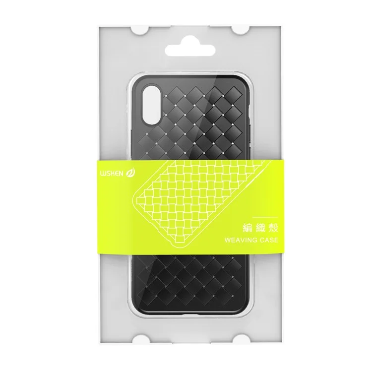 WSKEN Woven Texture Soft TPU Phone Case for iPhone X - Black
