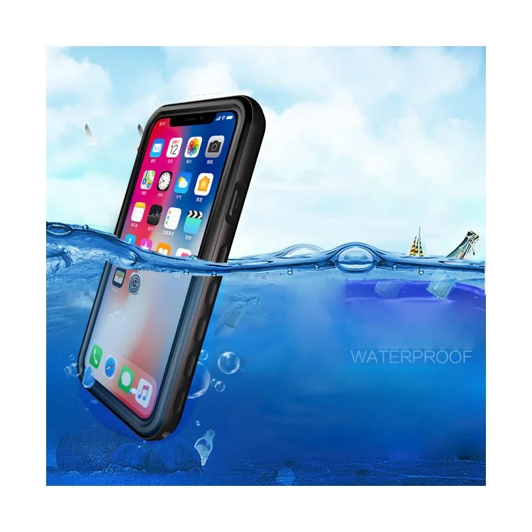 IPX68 Waterproof Snow-proof Dirt-proof Phone Case for iPhone X 5.8 inch - Black