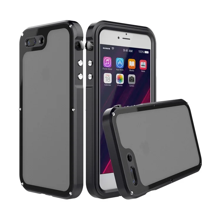 VIKING for iPhone 8 Plus/7 Plus IP68 Waterproof Dust-proof Shock-proof Aluminum Alloy Shell - Black