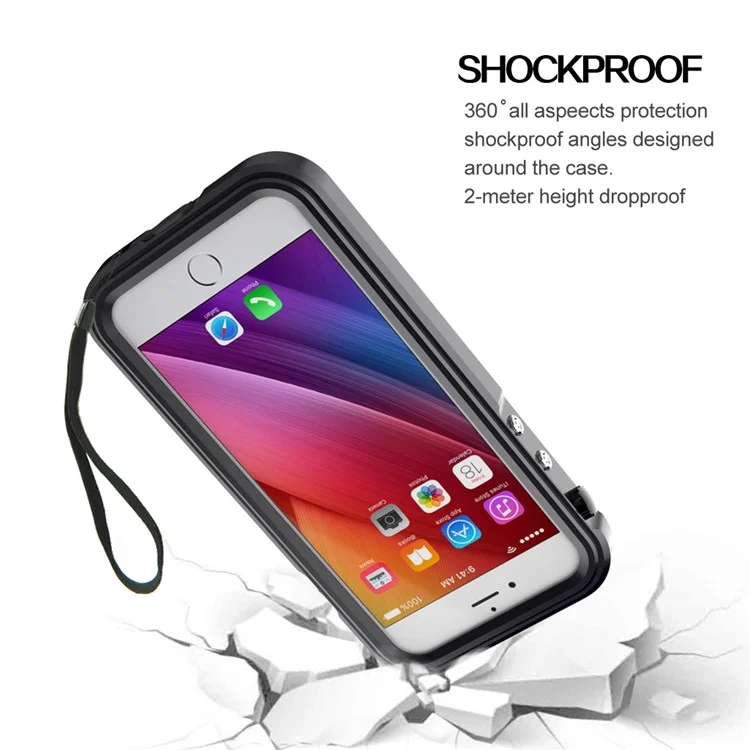 VIKING for iPhone 8 Plus/7 Plus IP68 Waterproof Dust-proof Shock-proof Aluminum Alloy Shell - Black