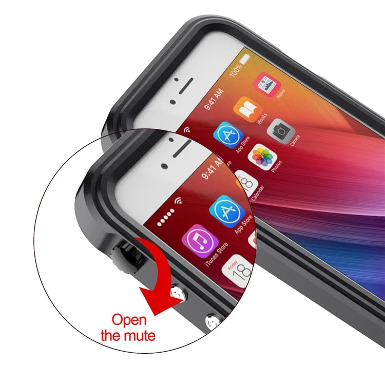 VIKING for iPhone 8 Plus/7 Plus IP68 Waterproof Dust-proof Shock-proof Aluminum Alloy Shell - Black