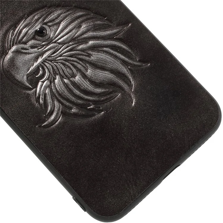 KELOE Embossed Eagle Head Pattern Hybrid Mobile Casing for iPhone 8 Plus / 7 Plus 5.5 inch (PC + TPU + PU Leather) - Silver