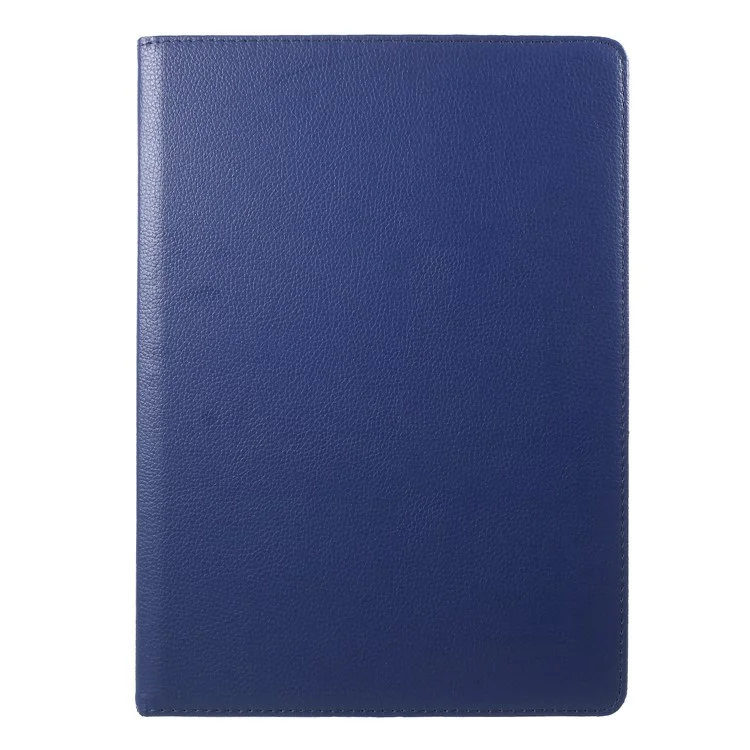 Litchi Grain 360 Swivel Smart Stand Leather Tablet Case for iPad 9.7-inch (2018) / 9.7-inch (2017) - Dark Blue