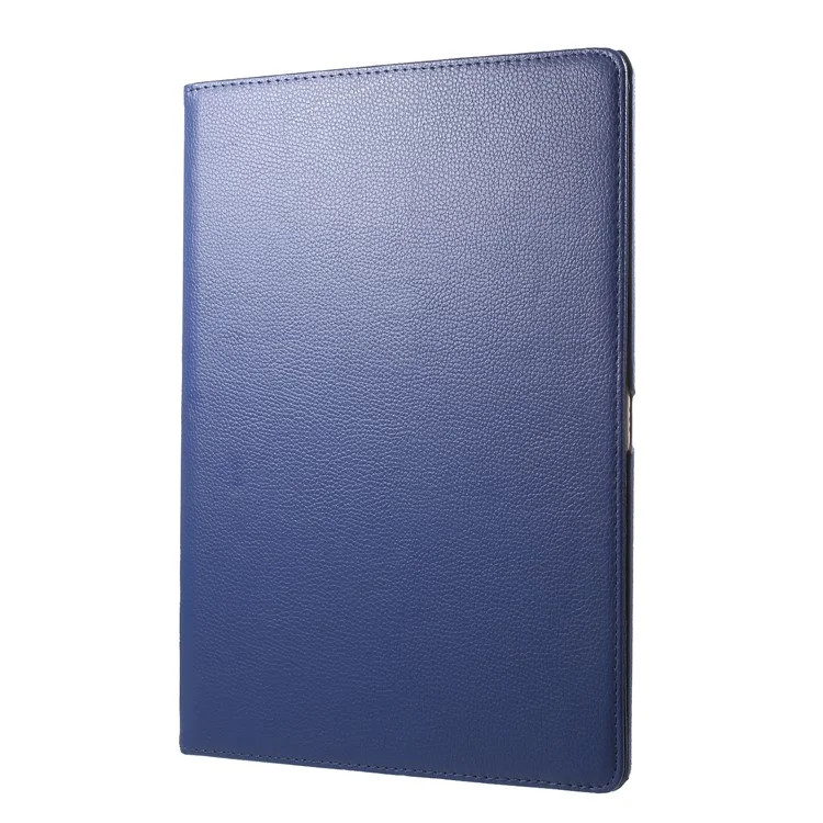 Litchi Grain 360 Swivel Smart Stand Leather Tablet Case for iPad 9.7-inch (2018) / 9.7-inch (2017) - Dark Blue
