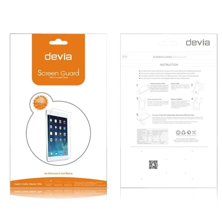 DEVIA Matte Anti-fingerprint Screen Protector for iPad mini 3 / mini 2 / mini