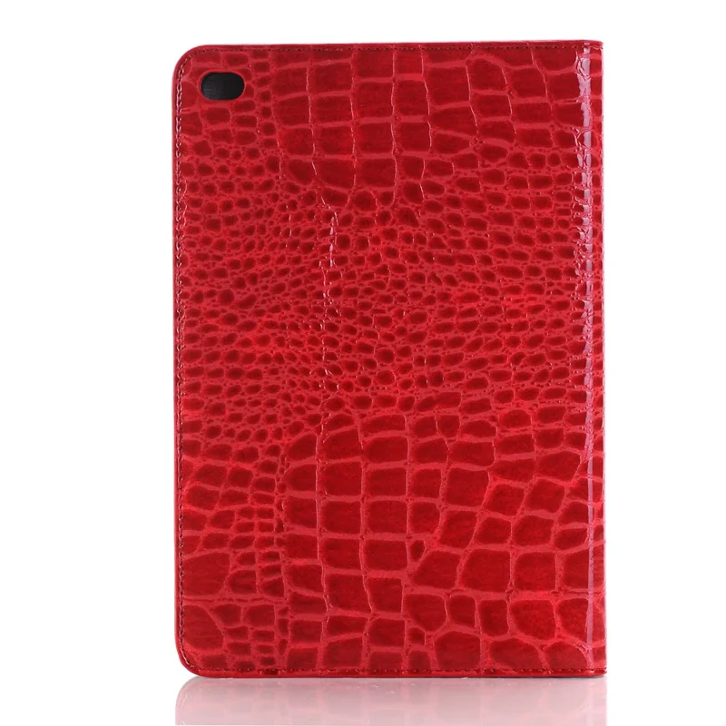 Crocodile Texture Leather Flip Case Card Holder for iPad mini 4 - Red