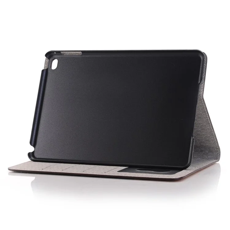 Cross Texture Contrast Color for iPad mini 4 Leather Case Card Holder - Coffee