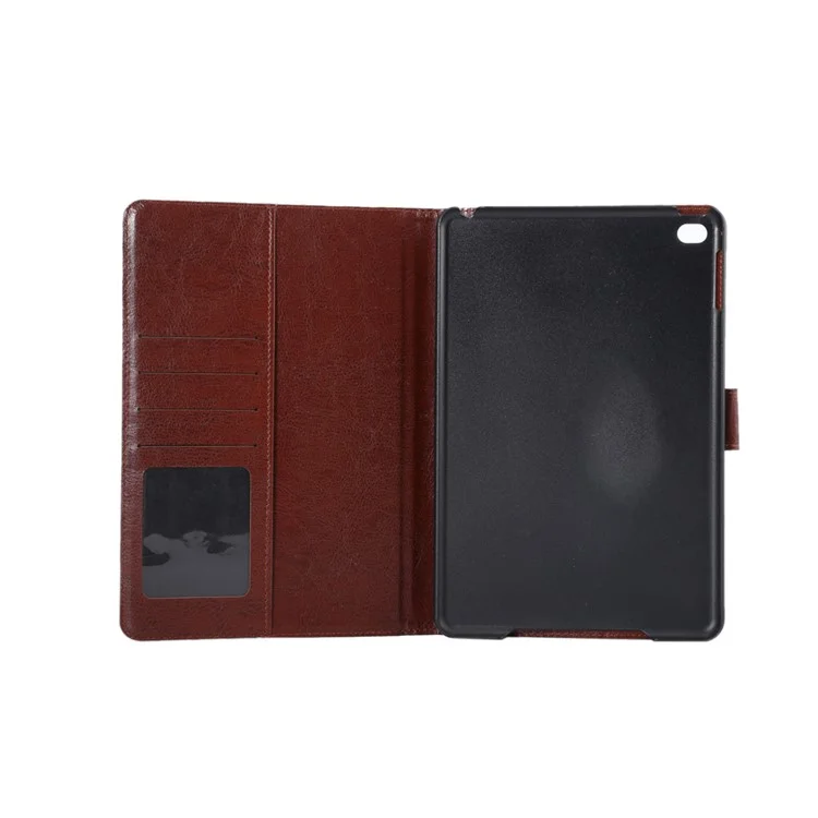 Jeans Cloth Skin Smart Leather Wallet Stand Cover for iPad mini 4 - Black Blue