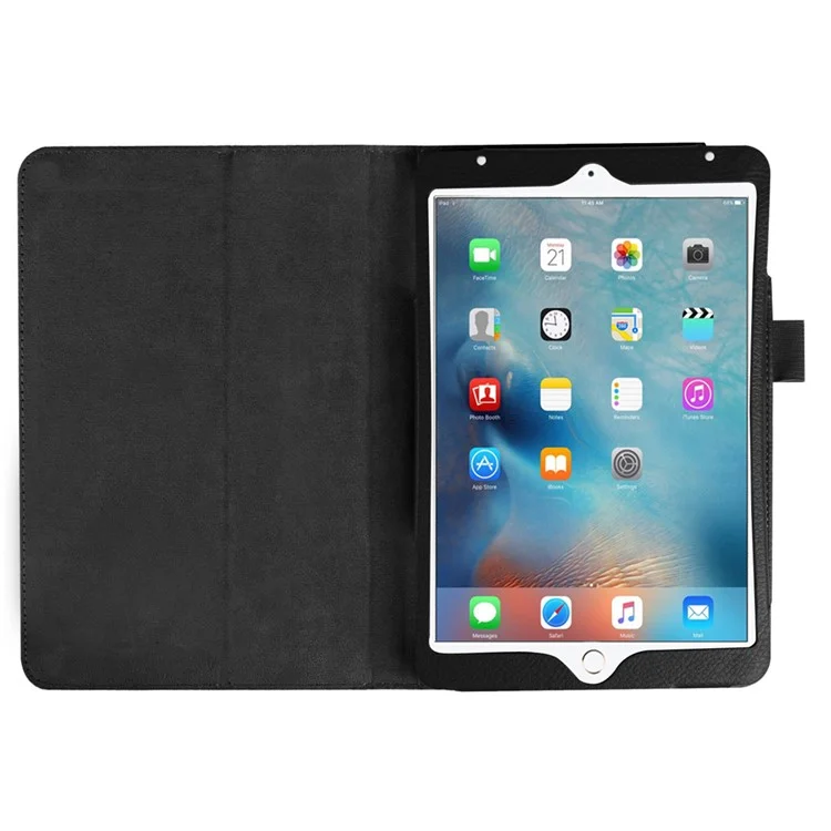 Litchi Texture Smart PU Stand Stand Case Para Ipad Mini 4 - Preto