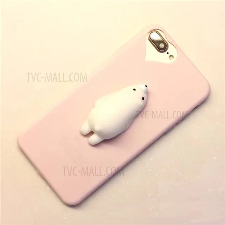 3D Pinch Kneading Polar Bear Soft TPU Squishy Case for iPhone 6s Plus / 6 Plus - Pink