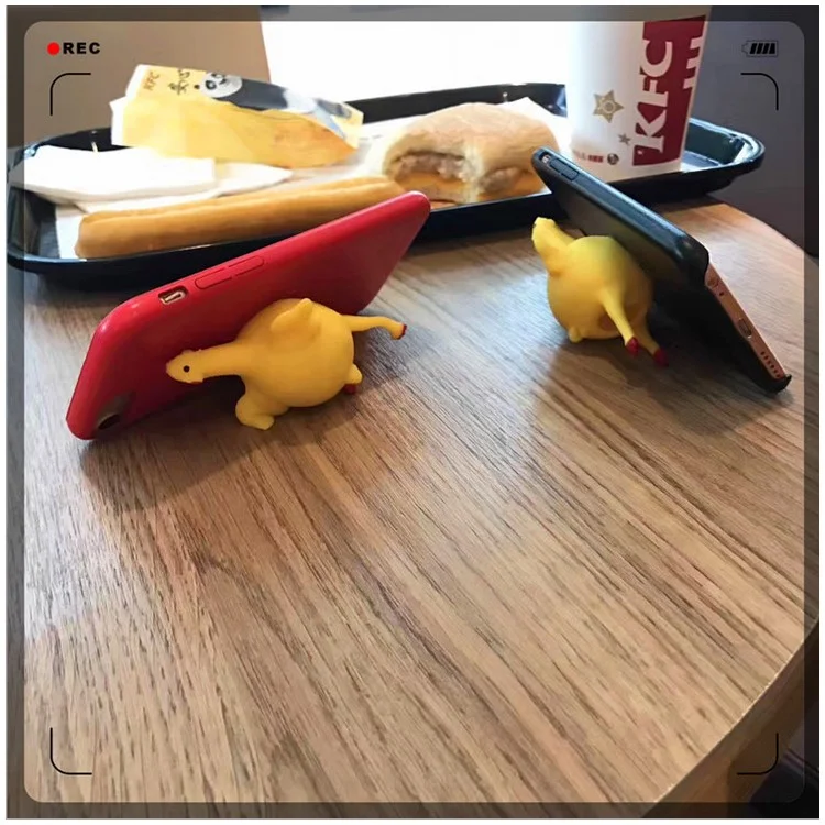 For iPhone 8 / 7 4.7 inch Funny Squeeze Chicken Lay Egg TPU Squishy Phone Case Cover - Black