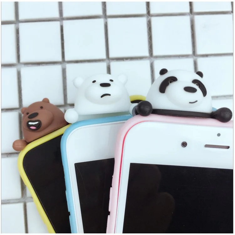 Cute Cartoon Pattern TPU Back Case with 3D Doll Figure for iPhone 8 Plus / 7 Plus 5.5 inch - Polar Bear