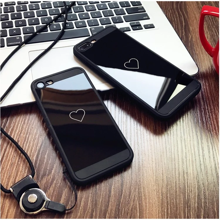 Mirror-like Hybrid TPU + Acrylic Protection Mobile Phone Back Cover for iPhone 6s Plus/6 Plus 5.5 inch - Black