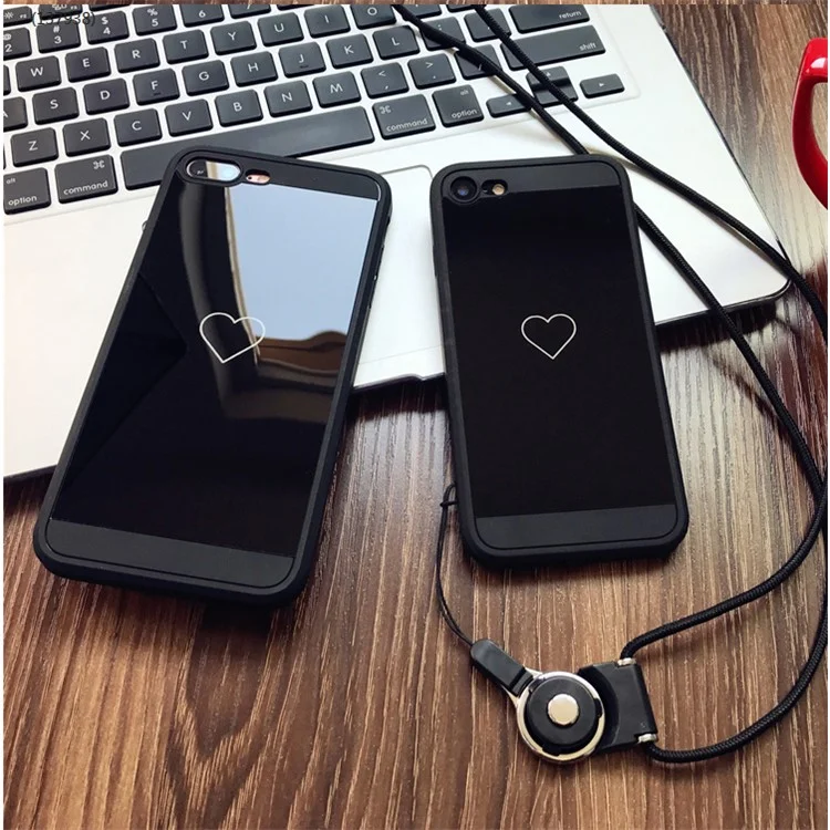 Mirror-like Hybrid TPU + Acrylic Protection Mobile Phone Back Cover for iPhone 6s Plus/6 Plus 5.5 inch - Black