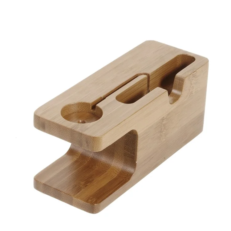 soporte de pantalla de soporte de carga de madera para iphone 6 / apple watch 38 mm / 42 mm, etc.