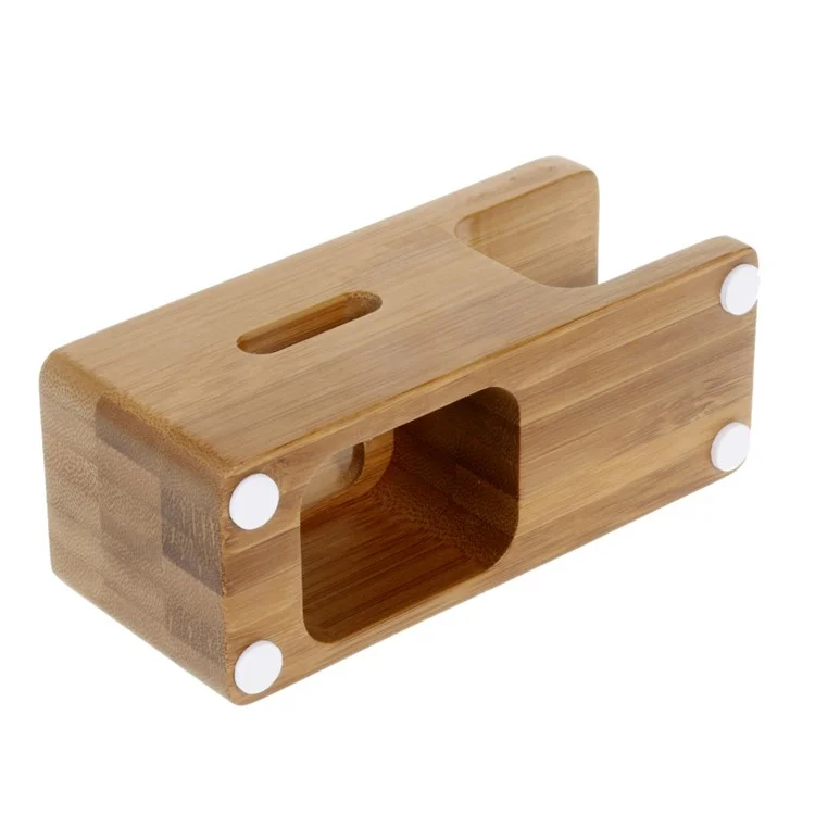 soporte de pantalla de soporte de carga de madera para iphone 6 / apple watch 38 mm / 42 mm, etc.