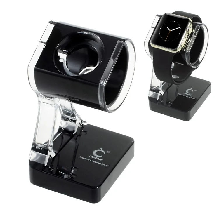 Two-color Plastic Magnetic Charging Stand for Apple Watch - Black
