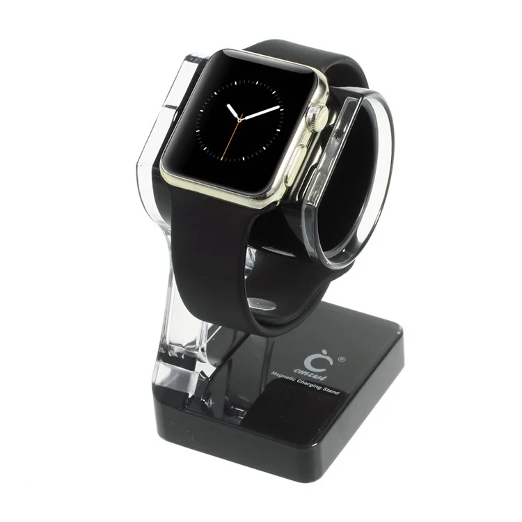 Two-color Plastic Magnetic Charging Stand for Apple Watch - Black