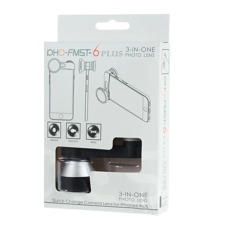 3-in-1 5X Super Telephoto + Fish Eye + Macro Lens for iPhone 6 Plus