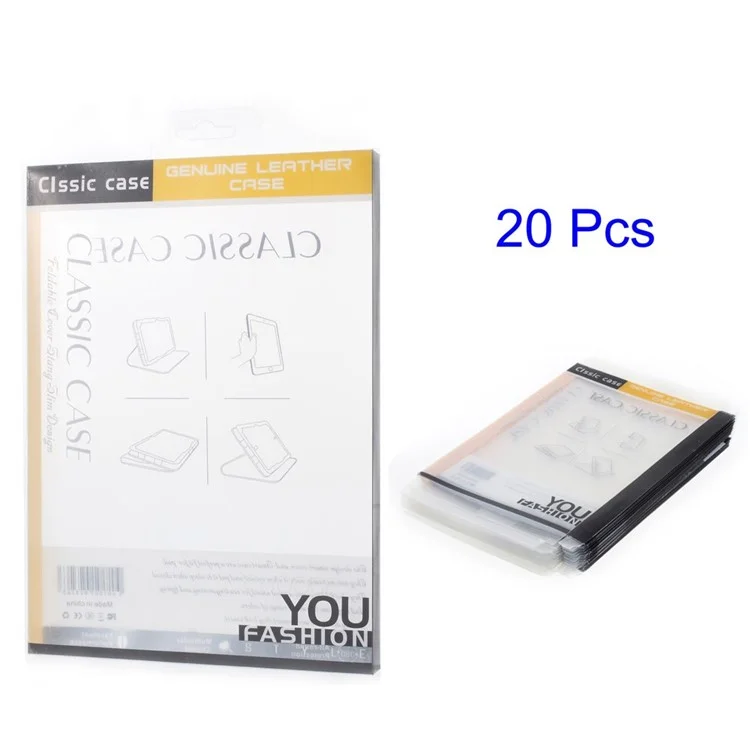 20Pcs/Lot Yellow Plastic Retail Package Box for iPad Air 2 Leather Cases, Size: 25.5 x 18.5 x 1.8cm
