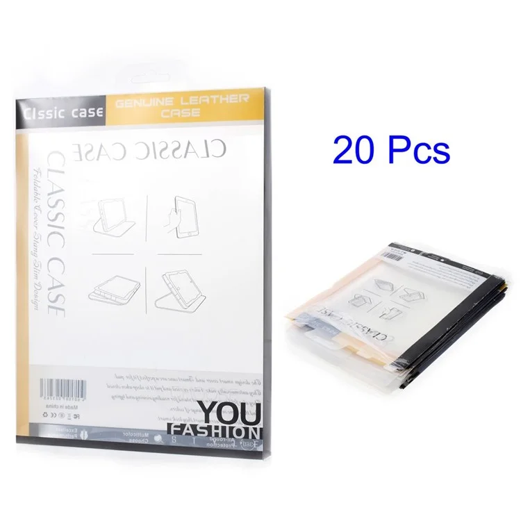 20Pcs/Lot Yellow Plastic Packing Box for iPad Air 2 Leather Cases, Size: 26 x 19.5 x 1.8cm