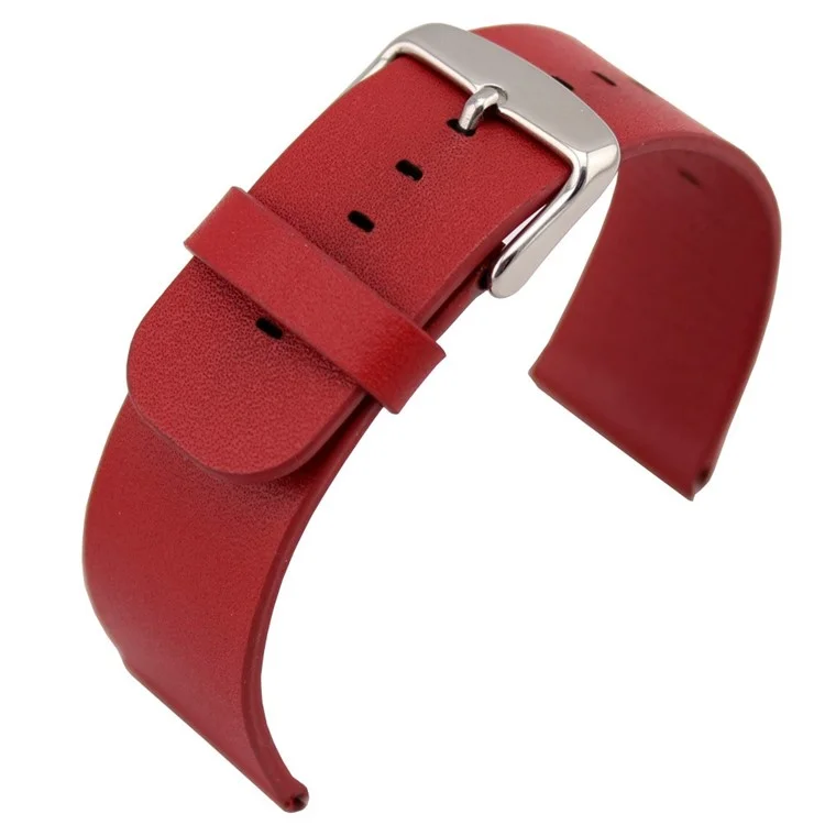Classic Buckle Genuine Leather Watchband for Apple Watch 38mm Series 3 Series 2 Series 1 - Red