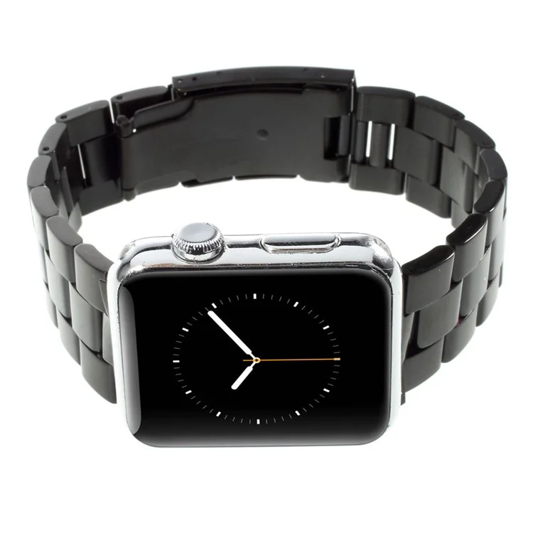 For Apple Watch 42mm Series 3 / 2 / 1 Stainless Steel Watch Strap Band Classic Buckle - Black